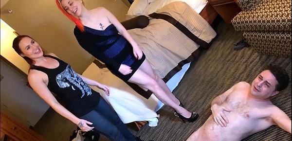  Two Goddesses (Lilith and Jolene Hexx) ballbusting Andrea Diprè